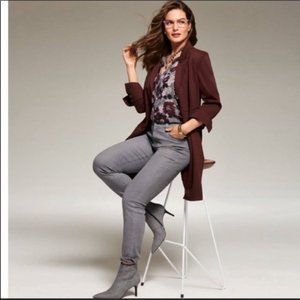 CAbi 3565 High Rise Skinny Stretch Denim Jeans Pearl Smoke Gray Size 8